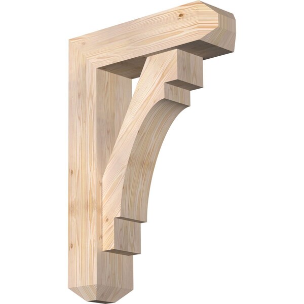 Ekena Millwork Merced Craftsman Smooth Bracket w/ Offset Brace, Douglas Fir, 7 1/2"W x 26"D x 38"H BKT0806X26X38MRC04SDF - main